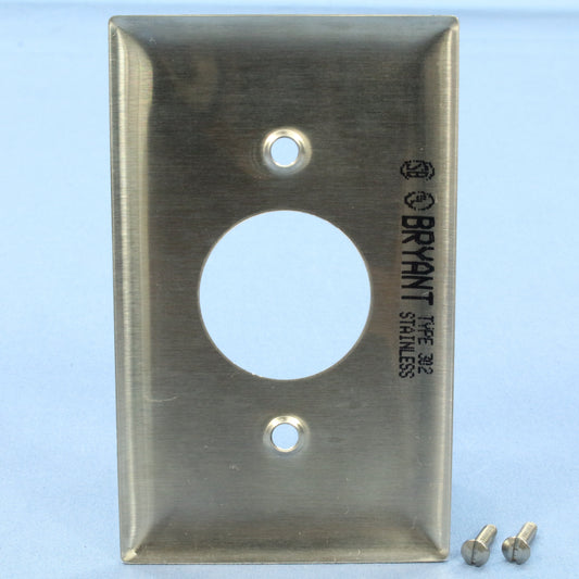 Bryant S611 Non-Magnetic Stainless Steel 1-Gang 1.405 Receptacle Wallplate Cover