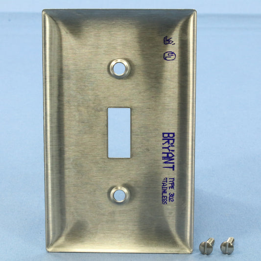 Bryant Non-Magnetic Stainless Steel 1-Gang Toggle Switch Cover Wallplate S671