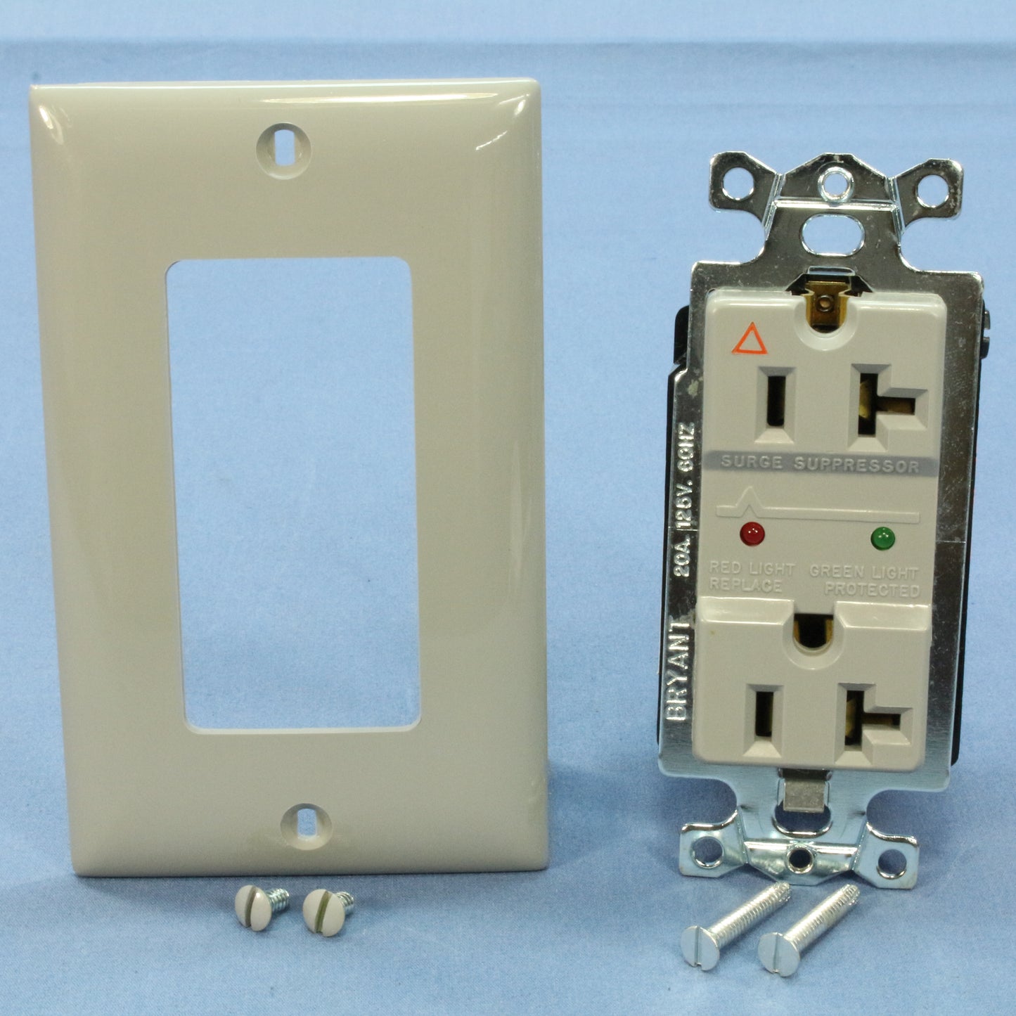 Bryant SP53TIGGRY Gray Isolated Ground SURGE Suppressor Duplex Receptacle 20A