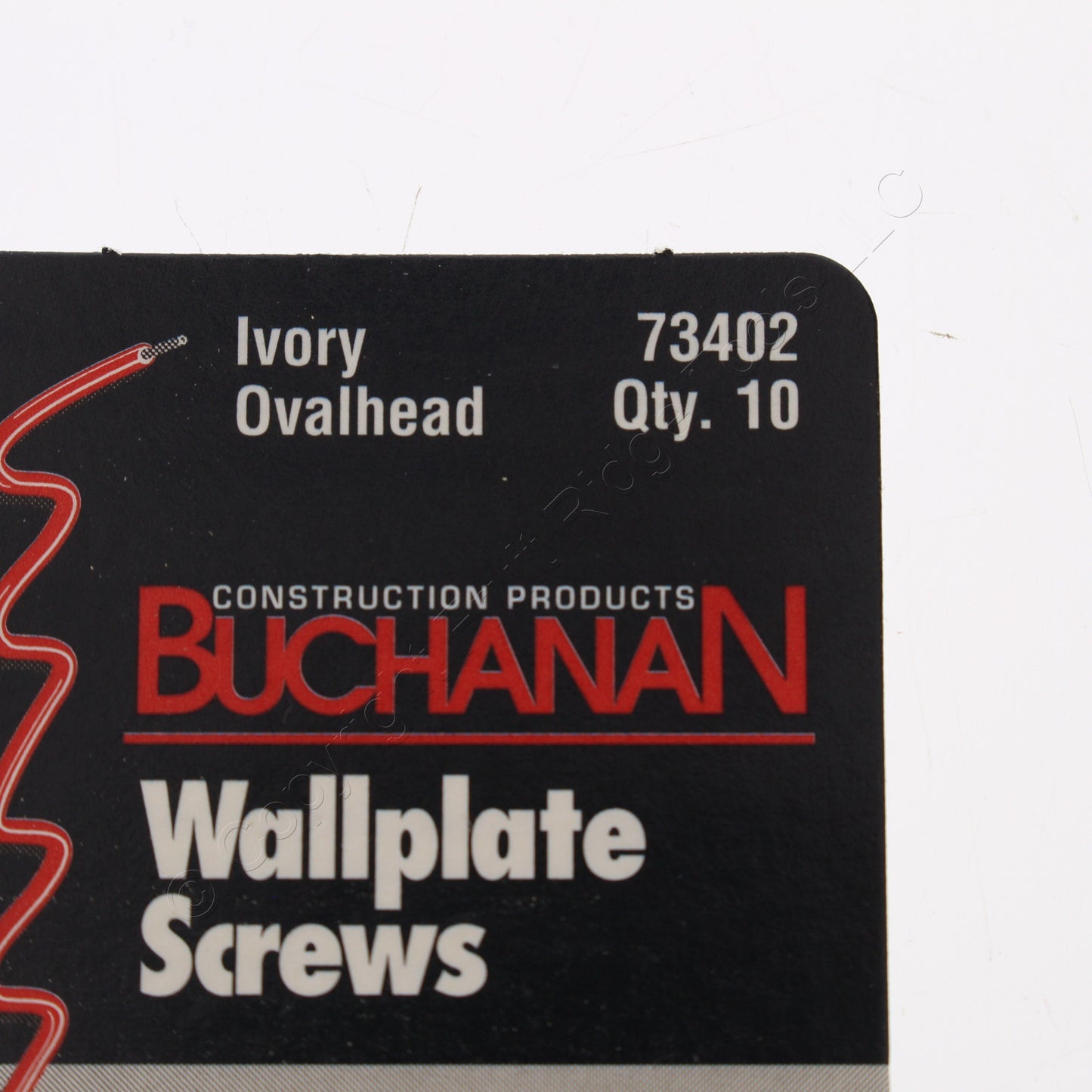 10 Buchanan Ivory Wallplate Screws 73402