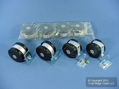 60 Shepherd 150lb Rated 3-1/4" Lockable Swivel & Fixed Twin Wheel Casters Q90278
