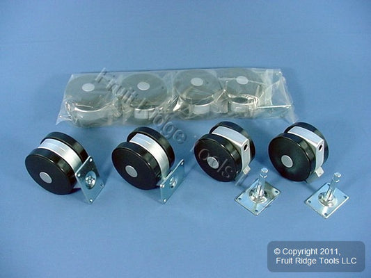 8 Shepherd 150lb Rated 3-1/4" Lockable Swivel & Fixed Twin Wheel Casters Q90278