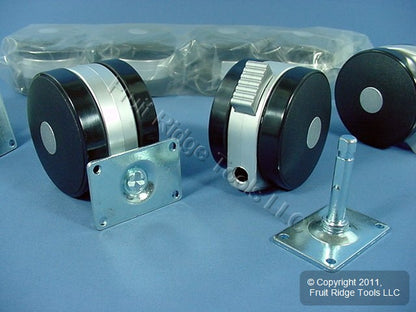 8 Shepherd 150lb Rated 3-1/4" Lockable Swivel & Fixed Twin Wheel Casters Q90278