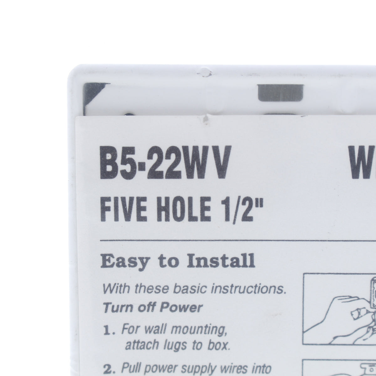 White B5-22WV Die-Cast Aluminum Weatherproof 1-Gang Deep Outlet Box 5-Hole 1/2"