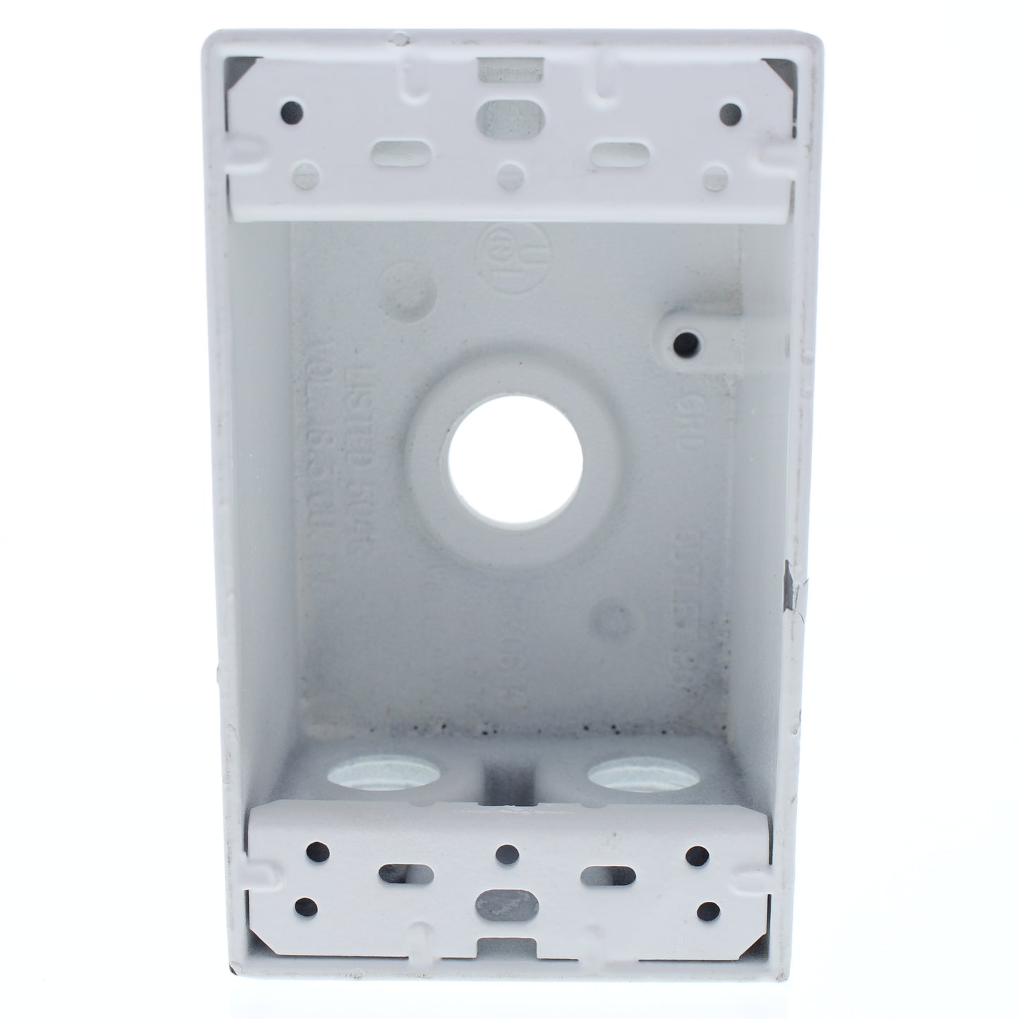 White B5-22WV Die-Cast Aluminum Weatherproof 1-Gang Deep Outlet Box 5-Hole 1/2"