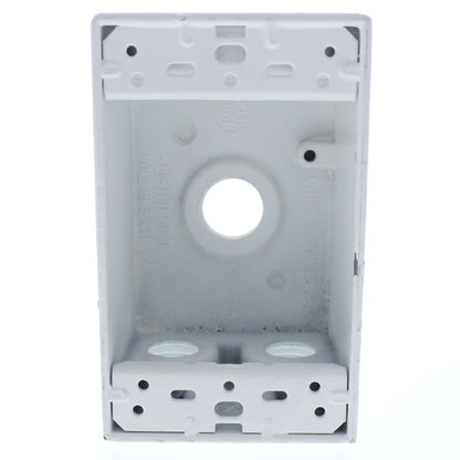 White B5-22WV Die-Cast Aluminum Weatherproof 1-Gang Deep Outlet Box 5-Hole 1/2"
