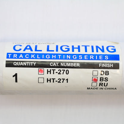 Cal Lighting 2' Brushed Steel Track Single Circuit 120V w/ One End Cap HT-270-BS