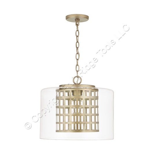 Capital Lighting 338318AP Painted Aged Brass 13-1/2" Tall Pendant with Chain
