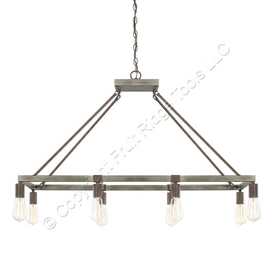 Capital Lighting Zac 8-Light 40" Wide Linear Urban Grey Island Chandelier E-26