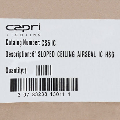 Capri Lighting CS6IC 6"Recessed Sloped Ceiling Incandescent HousingConstrn