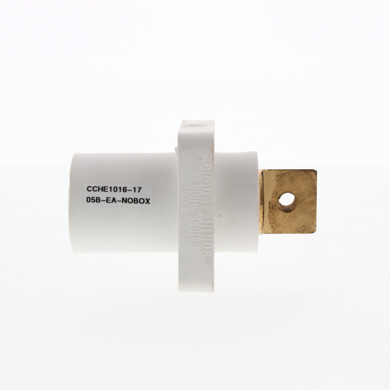 Joy Cooper 16 Series Male White Single Hole Buss Bar Panel Mount E1016-1705B
