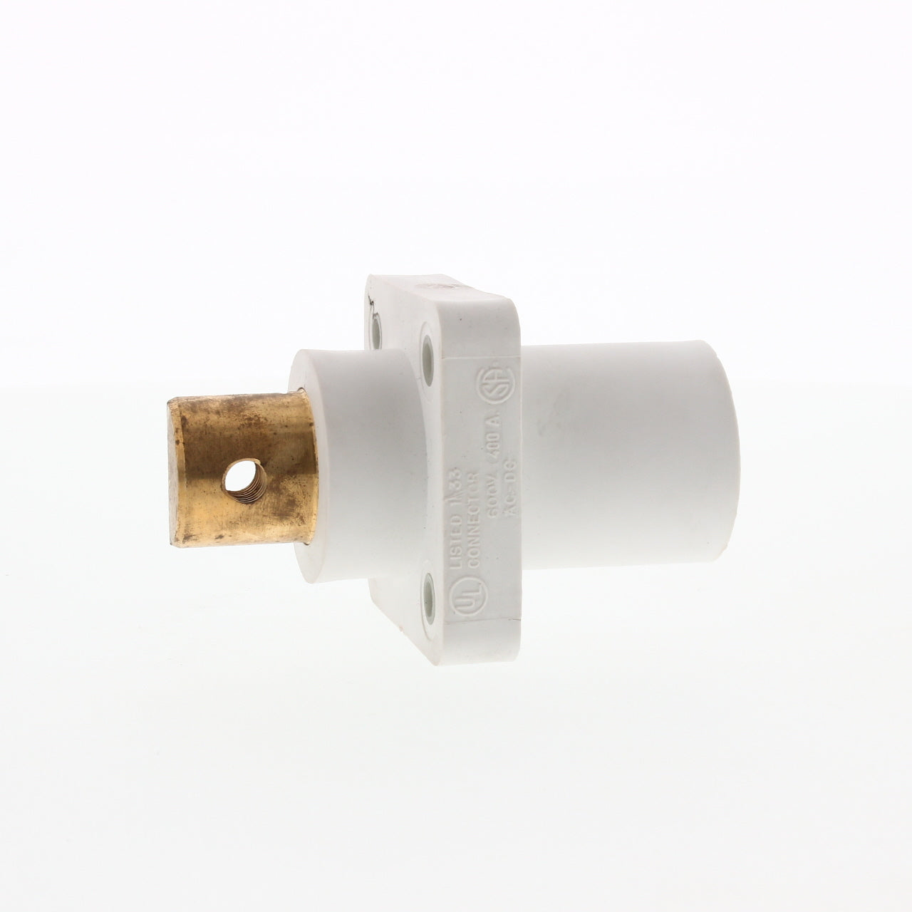 Joy Cooper 16 Series Male White Single Hole Buss Bar Panel Mount E1016-1705B