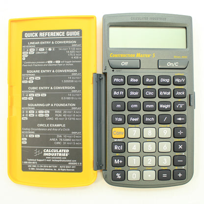 Construction Master 5 Advanced Feet-Inch-Fraction Calculator Grey & Yellow