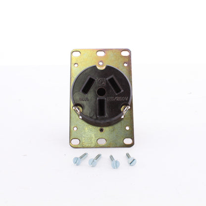 Challenger 3652 Brown Flush Mount Power Receptacle 3P3W NEMA 10-50R 50A 125/250V