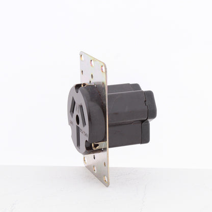 Challenger 3652 Brown Flush Mount Power Receptacle 3P3W NEMA 10-50R 50A 125/250V