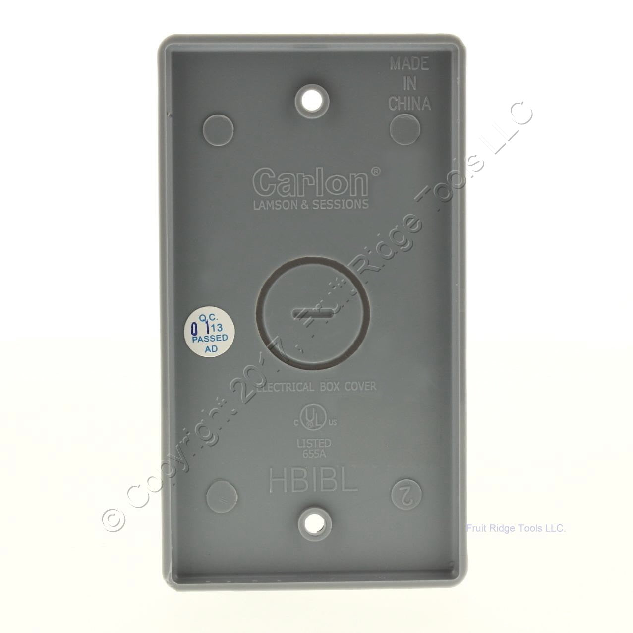 Thomas & Betts HB1BL Gray Non-Metallic Polycarbonate Blank Outlet Box Cover