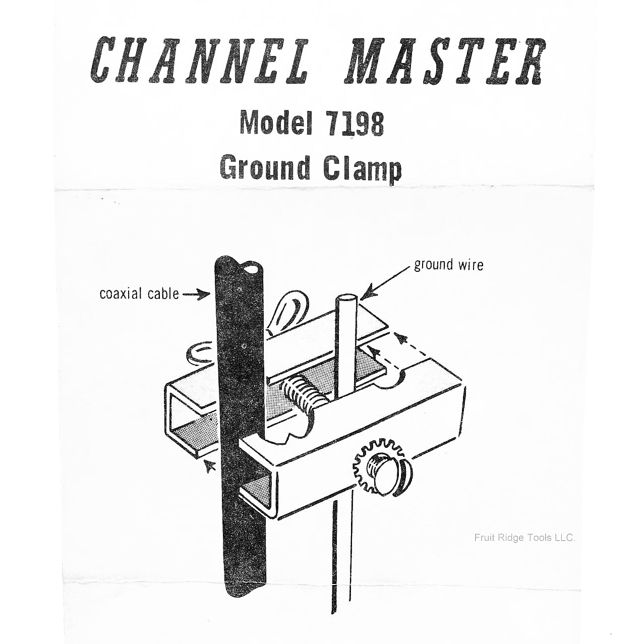 Channel Master 7198 Bonding Conduit Coaxial Cable Wire Ground Clamp Fitting