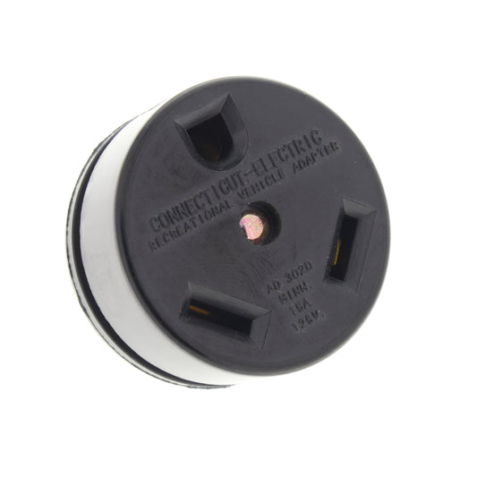 Connecticut Electric 30-20 Black Straight Blade Adapter NEMA 5 120 Volt