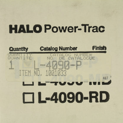 Cooper HALO White Track Light Metal Shade 3-1/2" Maximum Extension 50W L-4090-P