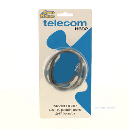 Channel Plus Gray 24"L Telecom Cat-5 Patch Cord Enclosure Connector Cable H692