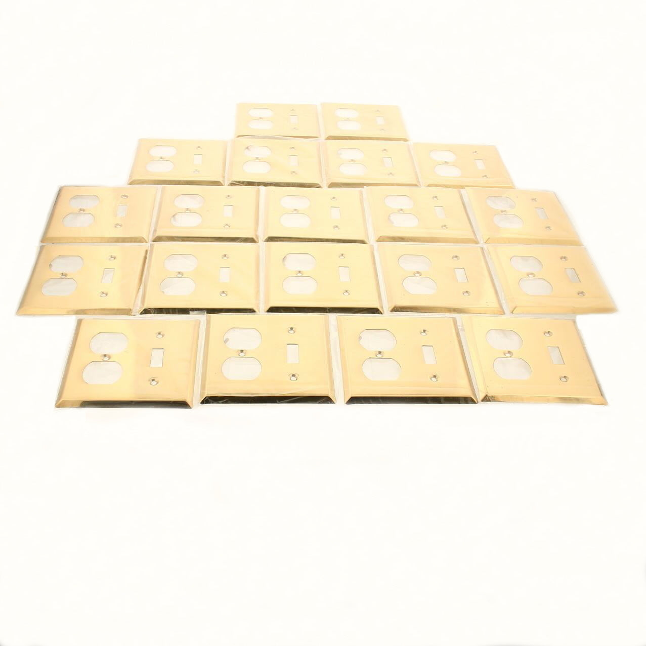 Creative Accents 15045 Solid Brass Toggle Switch Outlet 2G Wallplates 20-Pack