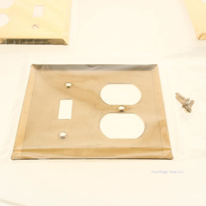 Creative Accents 15045 Solid Brass Toggle Switch Outlet 2G Wallplates 20-Pack