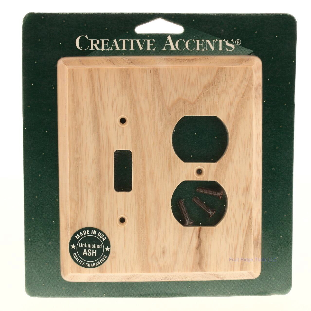 Creative Accents 406U Ash 2-Gang Toggle Duplex Outlet Wood Standard Wallplate