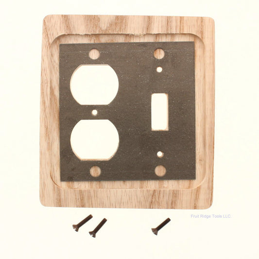 Creative Accents 406U Ash 2-Gang Toggle Duplex Outlet Wood Standard Wallplate