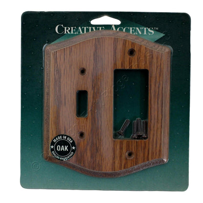 Creative Accents 2-Gang Decorator Toggle Oak Decorative Wooden Wallplate 726