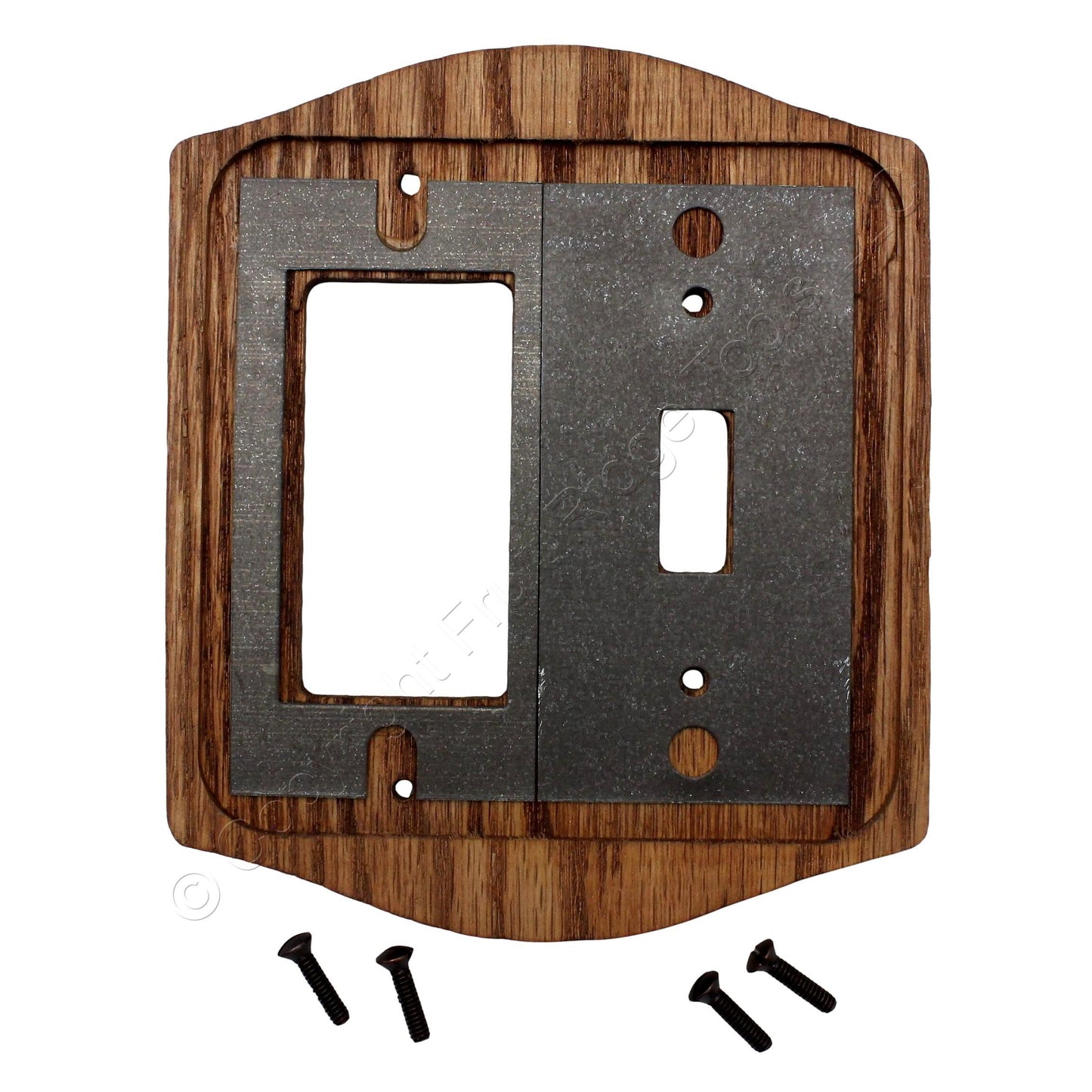 Creative Accents 2-Gang Decorator Toggle Oak Decorative Wooden Wallplate 726