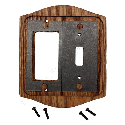 Creative Accents 2-Gang Decorator Toggle Oak Decorative Wooden Wallplate 726