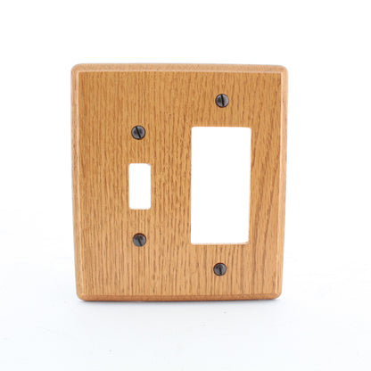Creative Accents 926L Oak 2-Gang GFCI Decorator Toggle Cover Switch Plate Wallplate