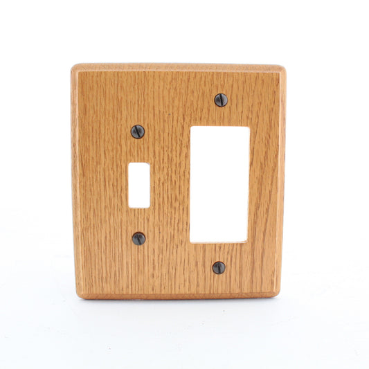 Creative Accents 926L Oak 2-Gang GFCI Decorator Toggle Cover Switch Plate Wallplate