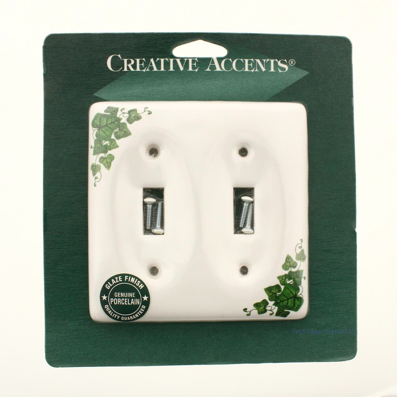 Creative Accents 982IV Ivy 2-Gang Toggle Switch Porcelain Standard Wallplate