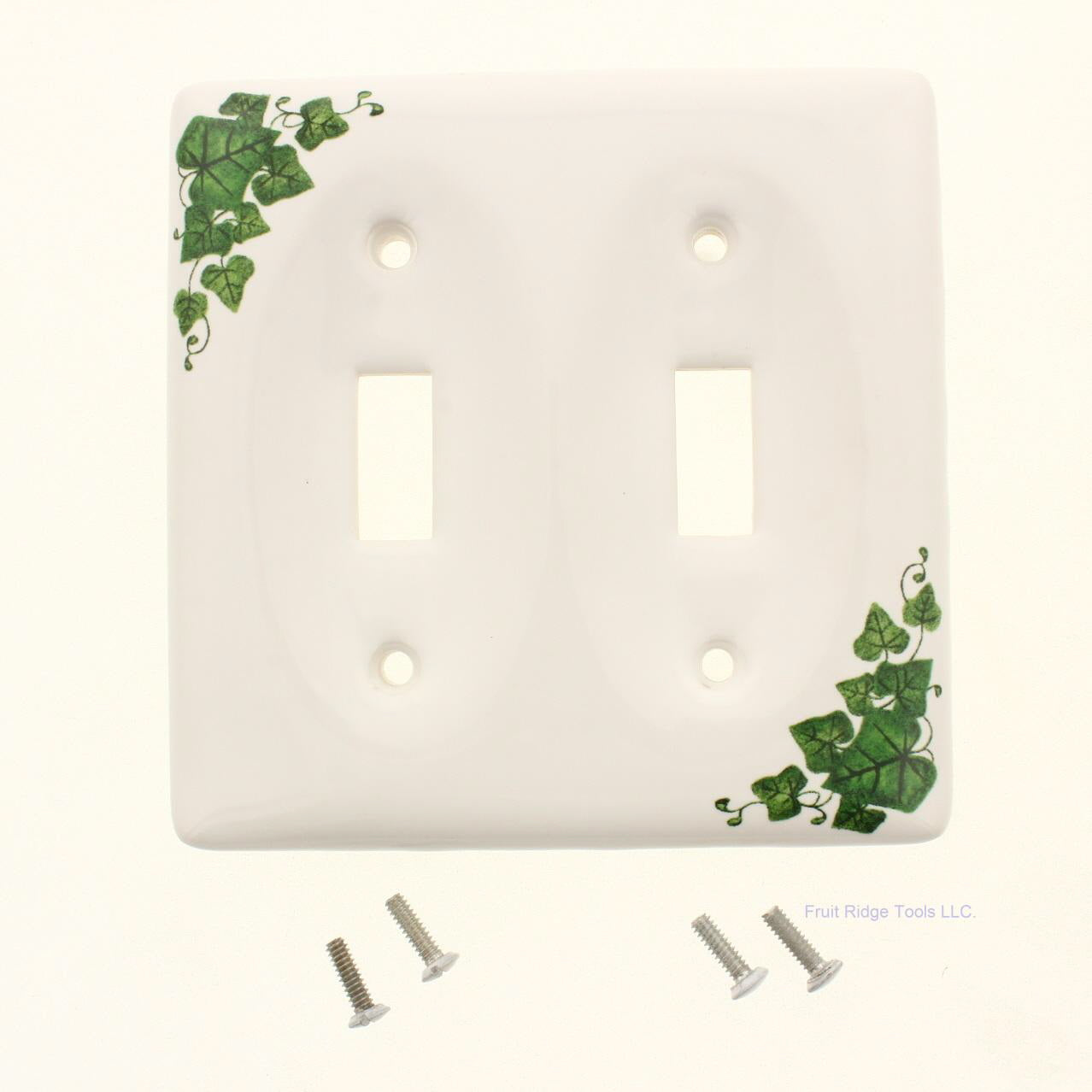 Creative Accents 982IV Ivy 2-Gang Toggle Switch Porcelain Standard Wallplate