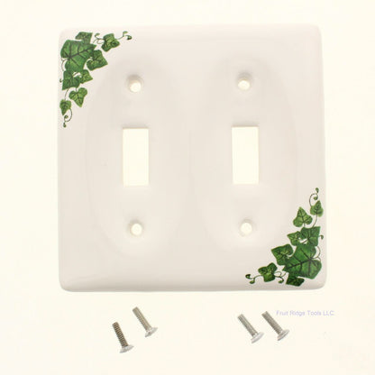 Creative Accents 982IV Ivy 2-Gang Toggle Switch Porcelain Standard Wallplate