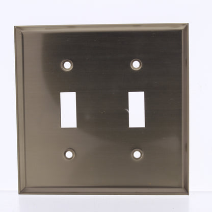 Creative Accents 2-Gang Switch Cover Wallplate Switchplate Antique Brass Finish