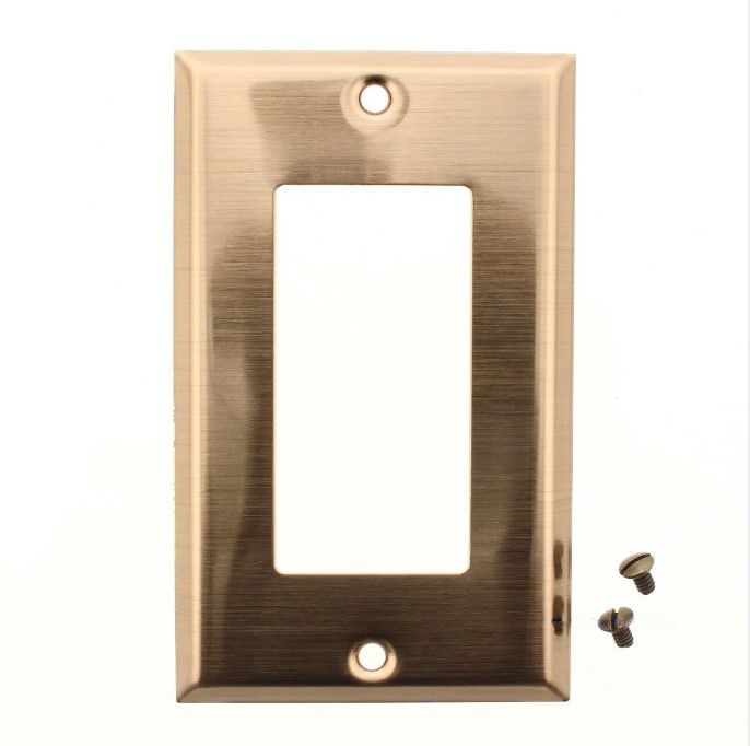 Creative Accents 9AB117 Brass 1-Gang Decorator GFCI Plated Steel Wallplate Cover