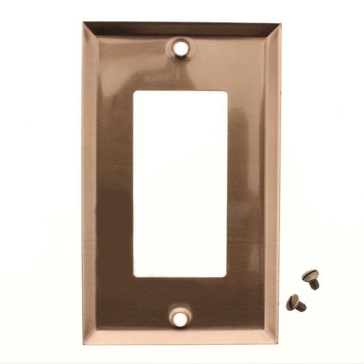 Creative Accents 9AB117 Brass 1-Gang Decorator GFCI Plated Steel Wallplate Cover