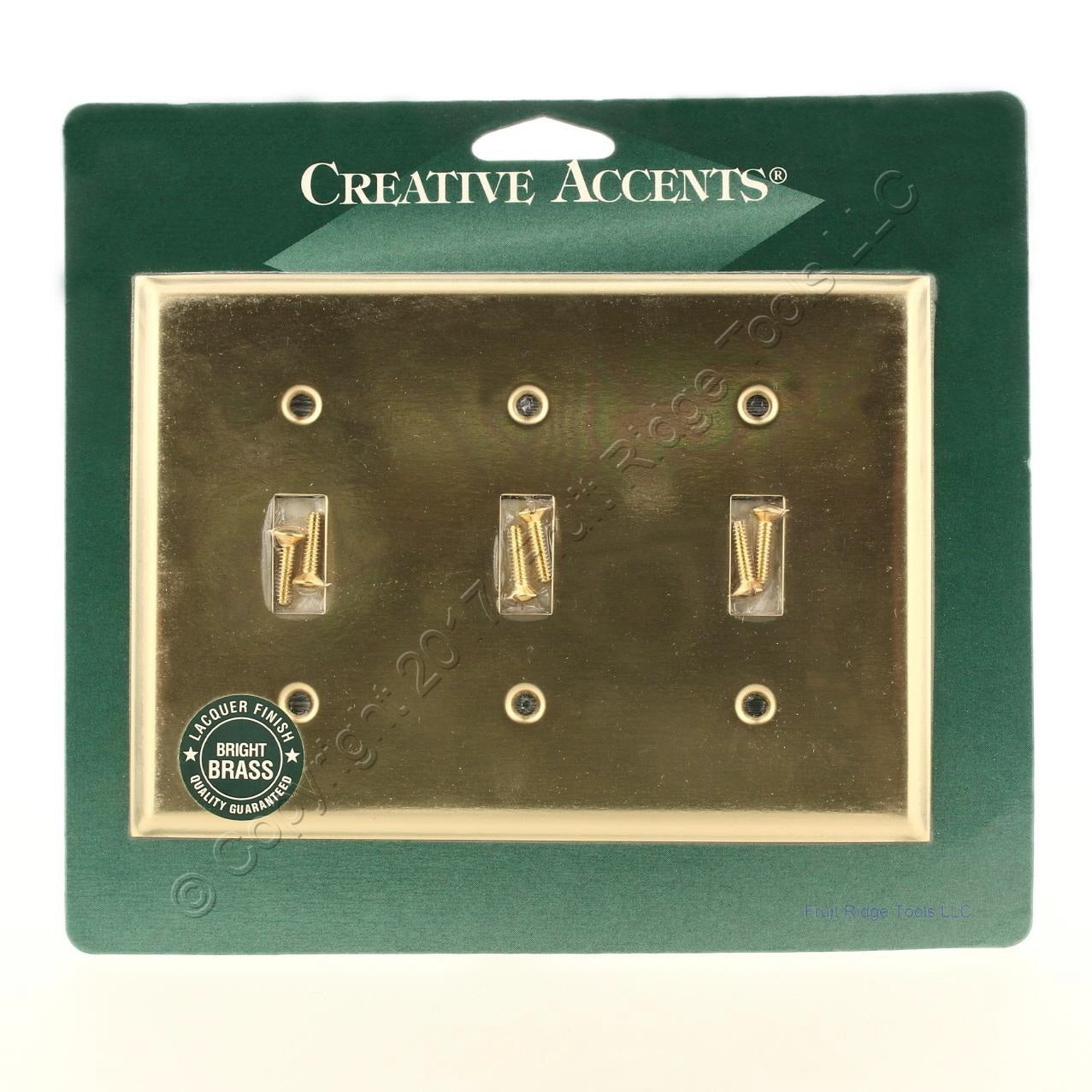Creative Accents 9BS103 Brass Finish Steel Toggle Switch 3-Gang Wallplate Cover