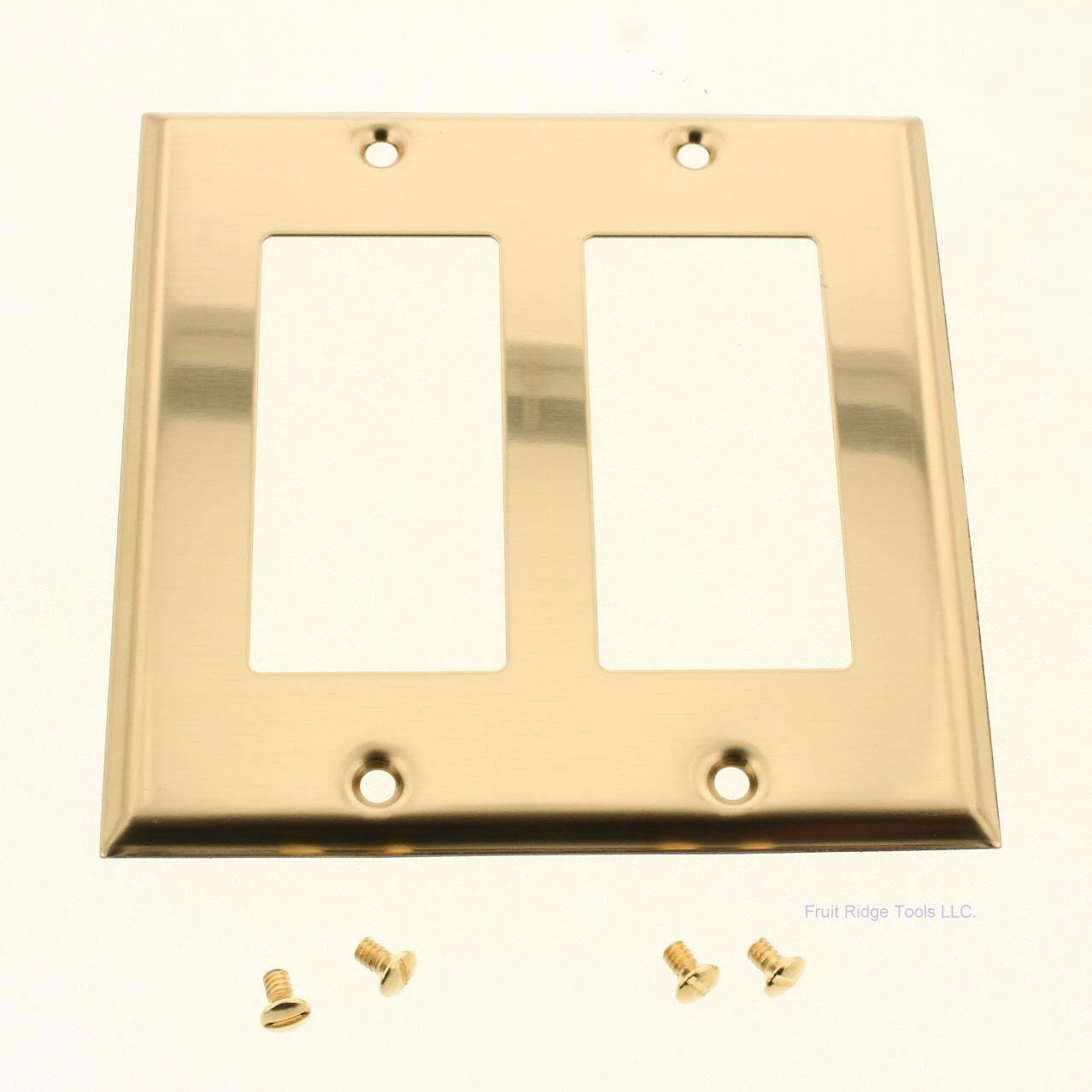 Creative Accents Brass Finish Plated Steel Two Gang Decorator Wallplate 9BS127