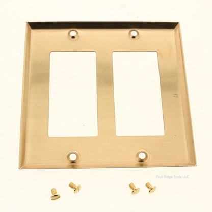 Creative Accents Brass Finish Plated Steel Two Gang Decorator Wallplate 9BS127