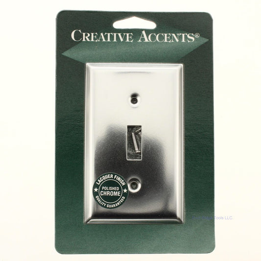 Creative Accents 9CS101 Polished Chrome Finish 1G Toggle Light Switch Wallplate