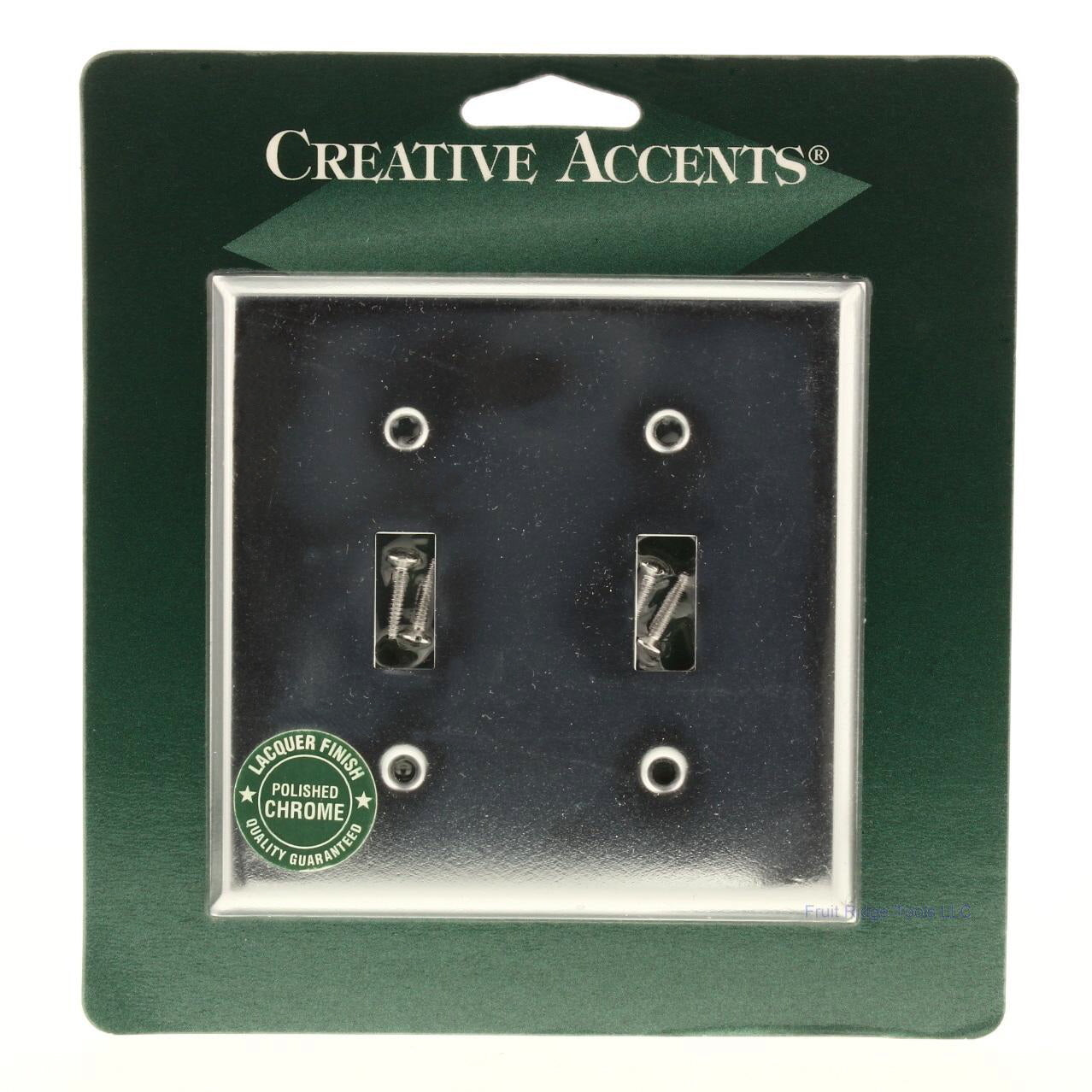 Creative Accents 9CS102 Chrome Finish Steel 2-Gang Toggle Switch Wallplate Cover