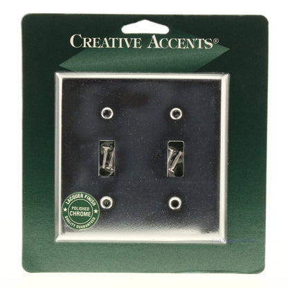 Creative Accents 9CS102 Chrome Finish Steel 2-Gang Toggle Switch Wallplate Cover