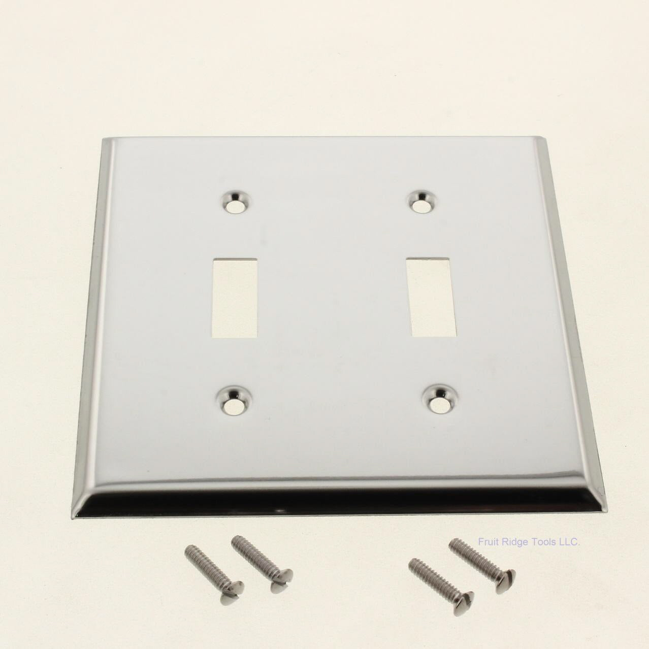Creative Accents 9CS102 Chrome Finish Steel 2-Gang Toggle Switch Wallplate Cover