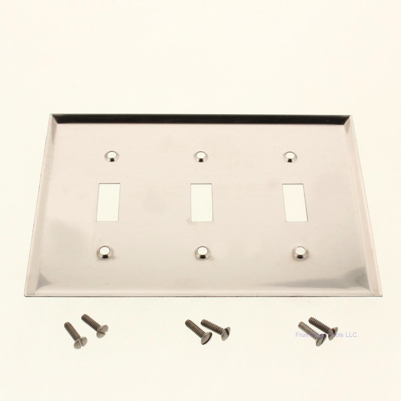 Creative Accents 9CS103 Polished Chrome 3-Gang Steel Toggle Switch Wallplate