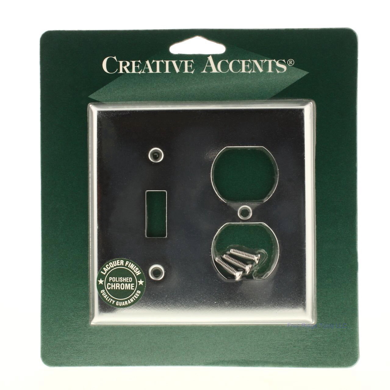 Creative Accents Polished Chrome Steel Combo Toggle/Receptacle Wallplate 9CS106