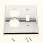 Creative Accents Polished Chrome Steel Combo Toggle/Receptacle Wallplate 9CS106