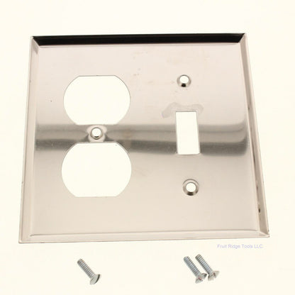 Creative Accents Polished Chrome Steel Combo Toggle/Receptacle Wallplate 9CS106